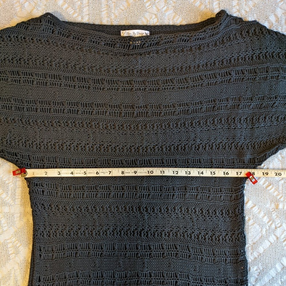 Love by Design Black Lightweight/Summer Short Sleeve Knit Top/Sweater - Picture 3 of 4